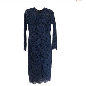 Veronica Beard blue lace midi dress